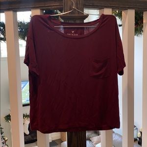 American Eagle Burgundy Tee